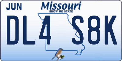 MO license plate DL4S8K