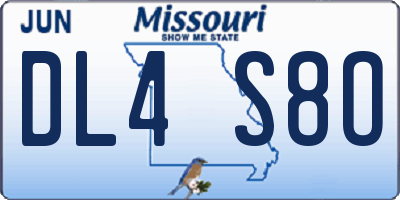MO license plate DL4S8O