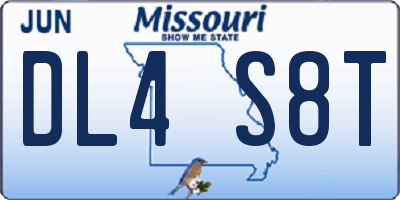 MO license plate DL4S8T