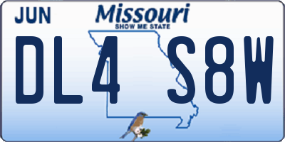 MO license plate DL4S8W