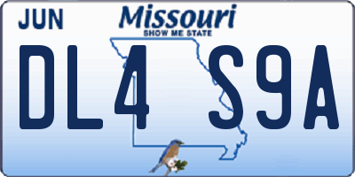 MO license plate DL4S9A
