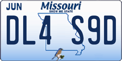MO license plate DL4S9D