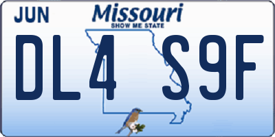 MO license plate DL4S9F