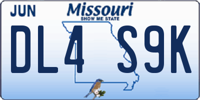 MO license plate DL4S9K