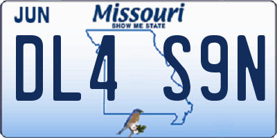 MO license plate DL4S9N