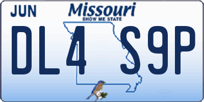 MO license plate DL4S9P