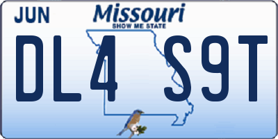 MO license plate DL4S9T