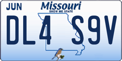 MO license plate DL4S9V