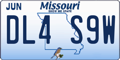 MO license plate DL4S9W