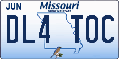 MO license plate DL4T0C