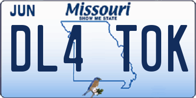 MO license plate DL4T0K