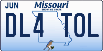 MO license plate DL4T0L
