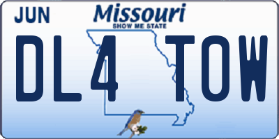 MO license plate DL4T0W