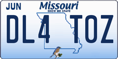 MO license plate DL4T0Z