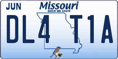 MO license plate DL4T1A