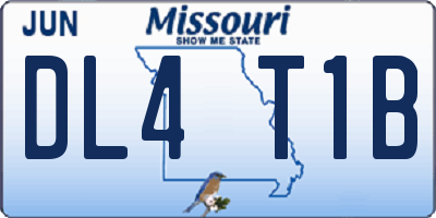 MO license plate DL4T1B