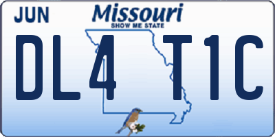MO license plate DL4T1C