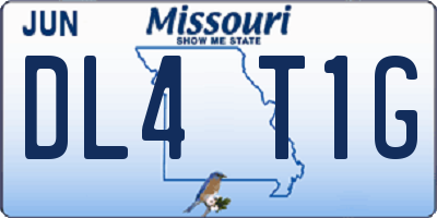 MO license plate DL4T1G