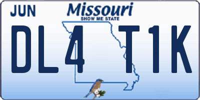 MO license plate DL4T1K