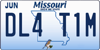 MO license plate DL4T1M