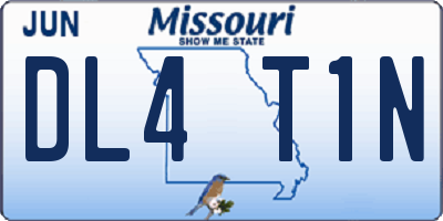 MO license plate DL4T1N