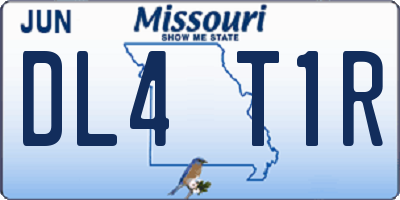 MO license plate DL4T1R