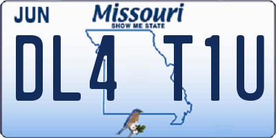 MO license plate DL4T1U