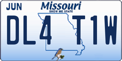 MO license plate DL4T1W