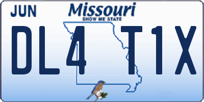 MO license plate DL4T1X