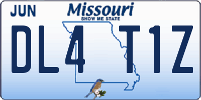 MO license plate DL4T1Z