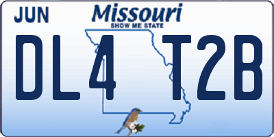 MO license plate DL4T2B