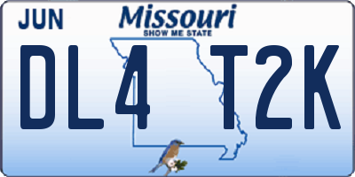 MO license plate DL4T2K