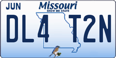 MO license plate DL4T2N