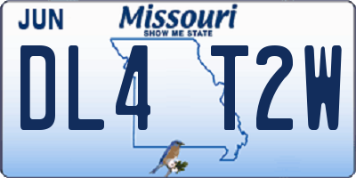 MO license plate DL4T2W