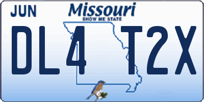MO license plate DL4T2X