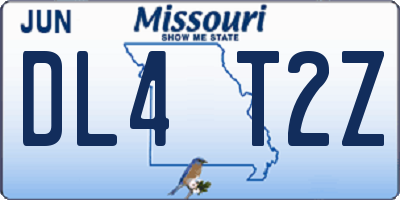 MO license plate DL4T2Z