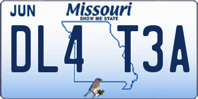 MO license plate DL4T3A
