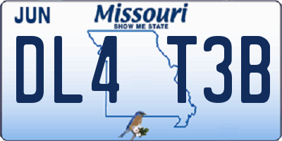 MO license plate DL4T3B