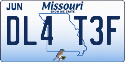 MO license plate DL4T3F