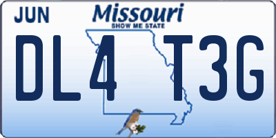 MO license plate DL4T3G