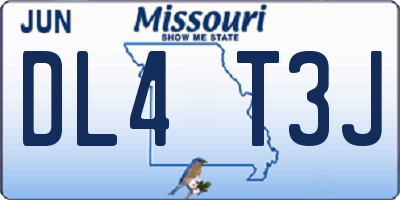 MO license plate DL4T3J