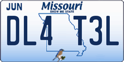 MO license plate DL4T3L