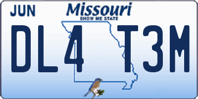 MO license plate DL4T3M