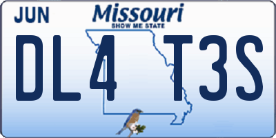 MO license plate DL4T3S