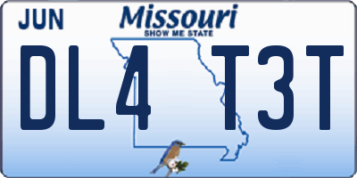 MO license plate DL4T3T
