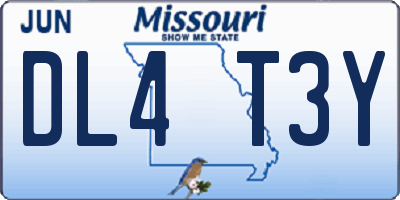 MO license plate DL4T3Y