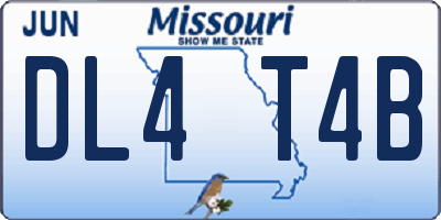 MO license plate DL4T4B