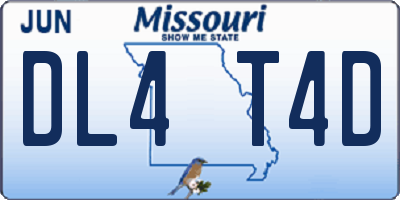 MO license plate DL4T4D
