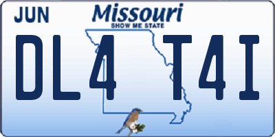MO license plate DL4T4I