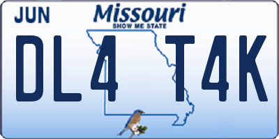 MO license plate DL4T4K